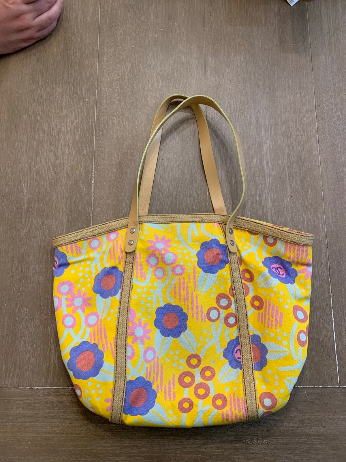 Chanel Vintage Floral Canvas Tote Bag