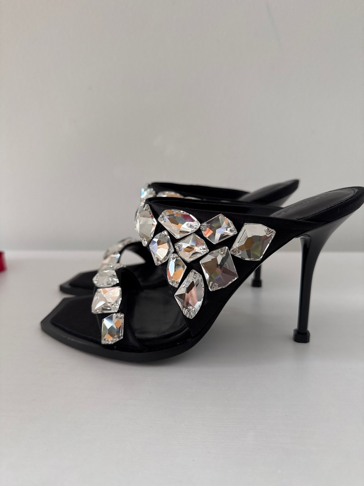 Alexander McQueen punk crystal (NWT dual- band mule sandals