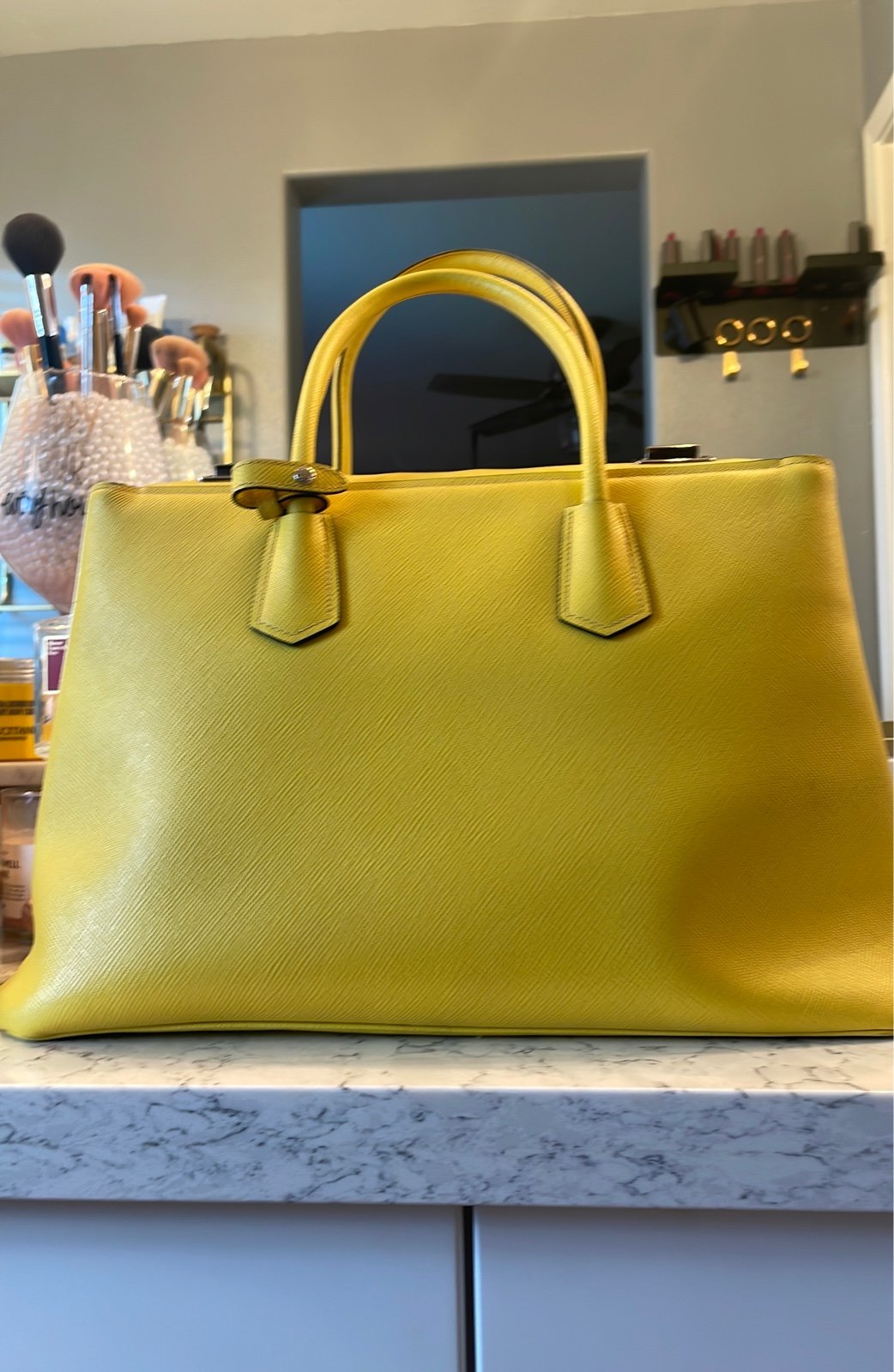 【関税込み】prada Saffiano handbag Black Prada Galleria Saffiano leather mini-bag | PRADA