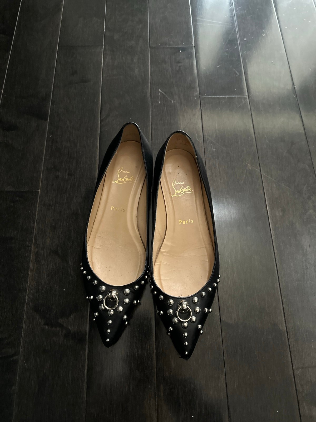 CHRISTIAN LOUBOUTIN DOOR KNOCK STUD FLATS