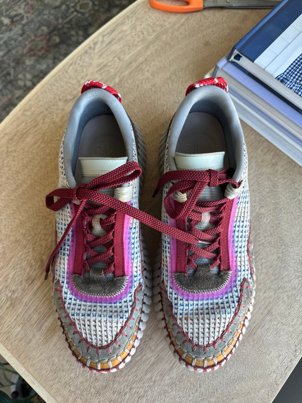 Chloe Nama Joy Red Low Top Platform Sneakers EU 40 US 9.5