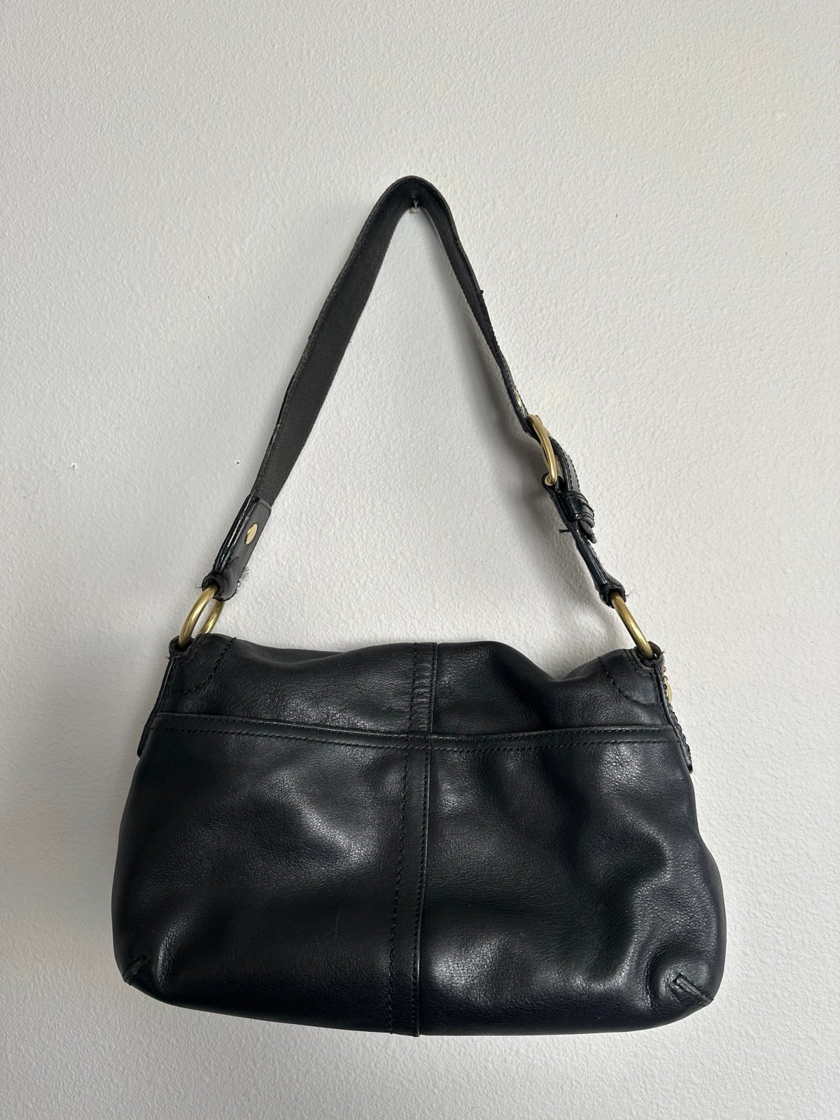 VTG Coach Soho Legacy Y2K Black Leather Brass Buckle Shoulder Bag