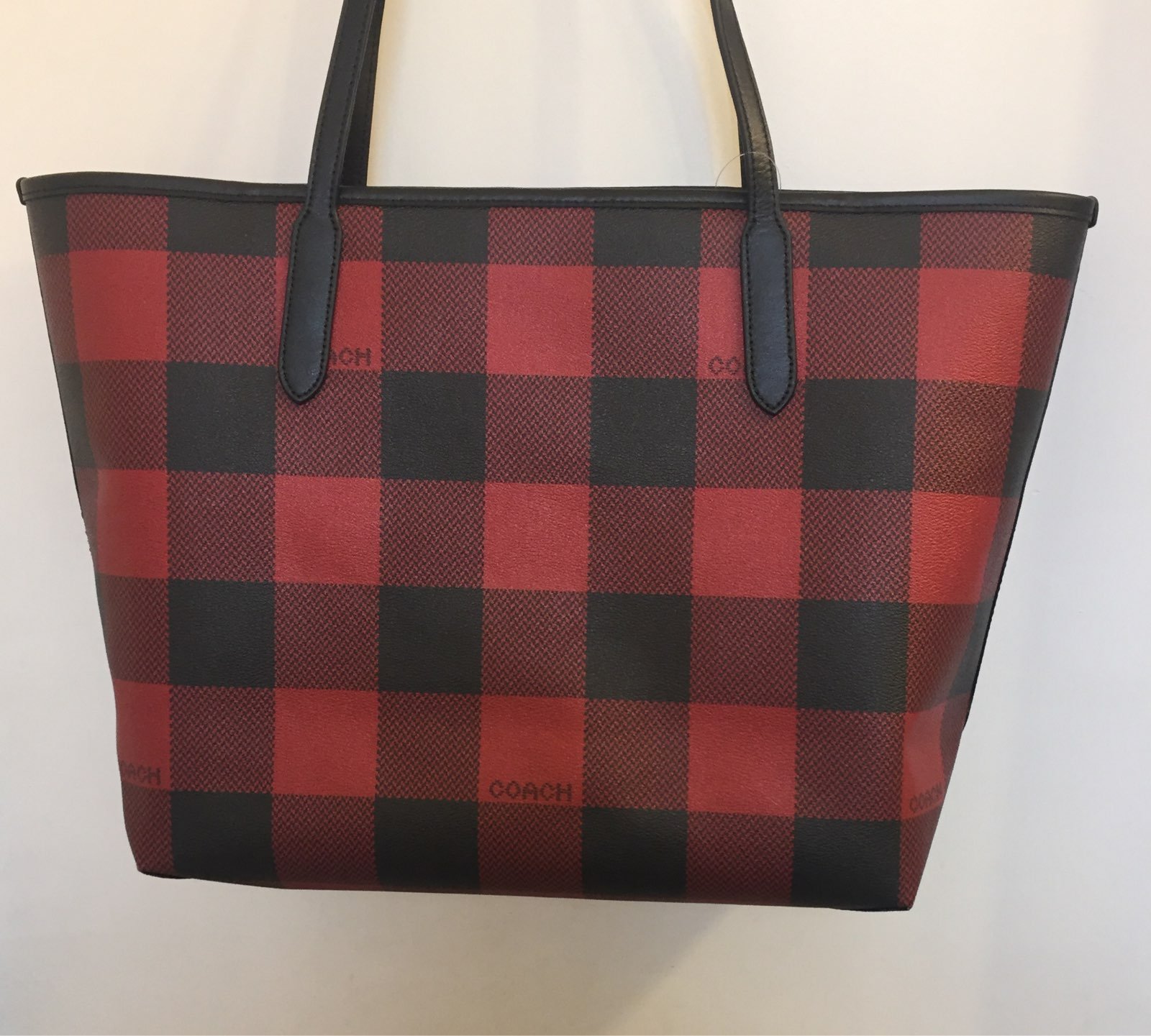 NEW shops Coach Buffalo Check Tote