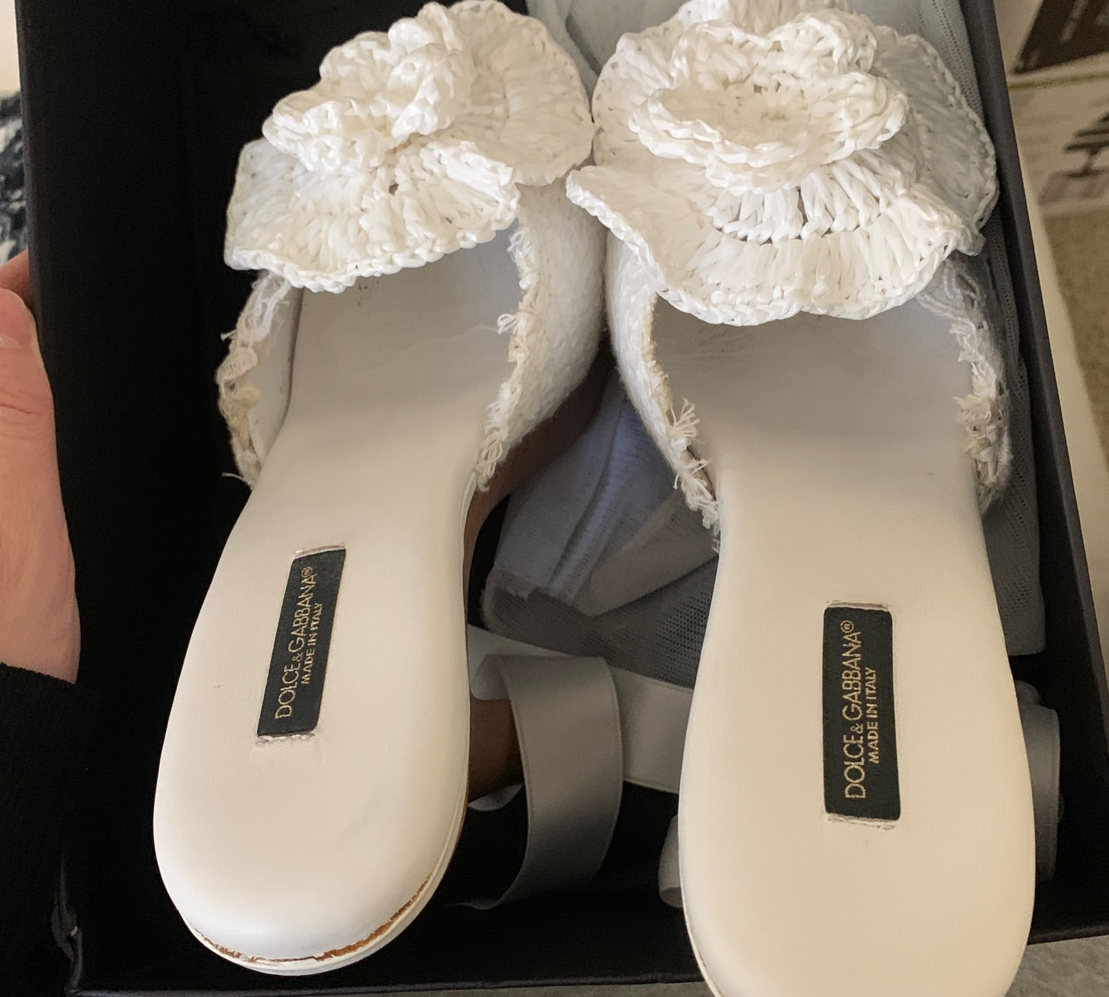 Dolce and Gabbana white shops sandal heels wit