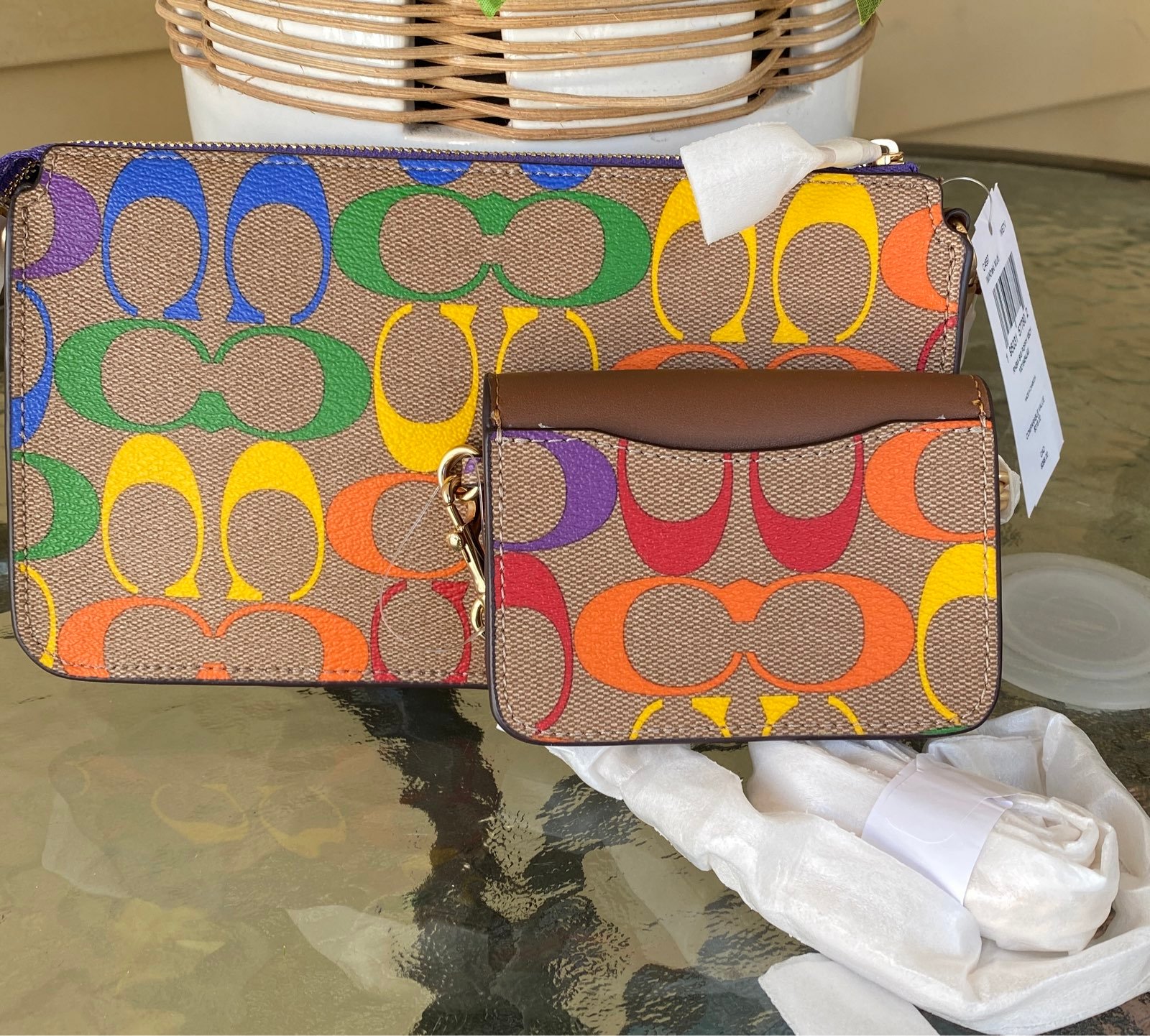 Coach Rainbow shops Crossbody With Card Case NWT