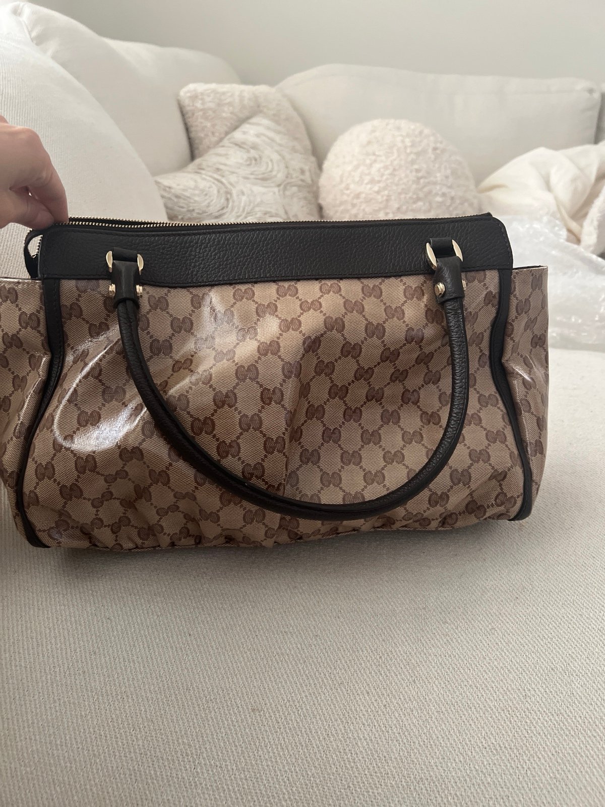 GUCCI D RING ABBEY ZIP TOTE