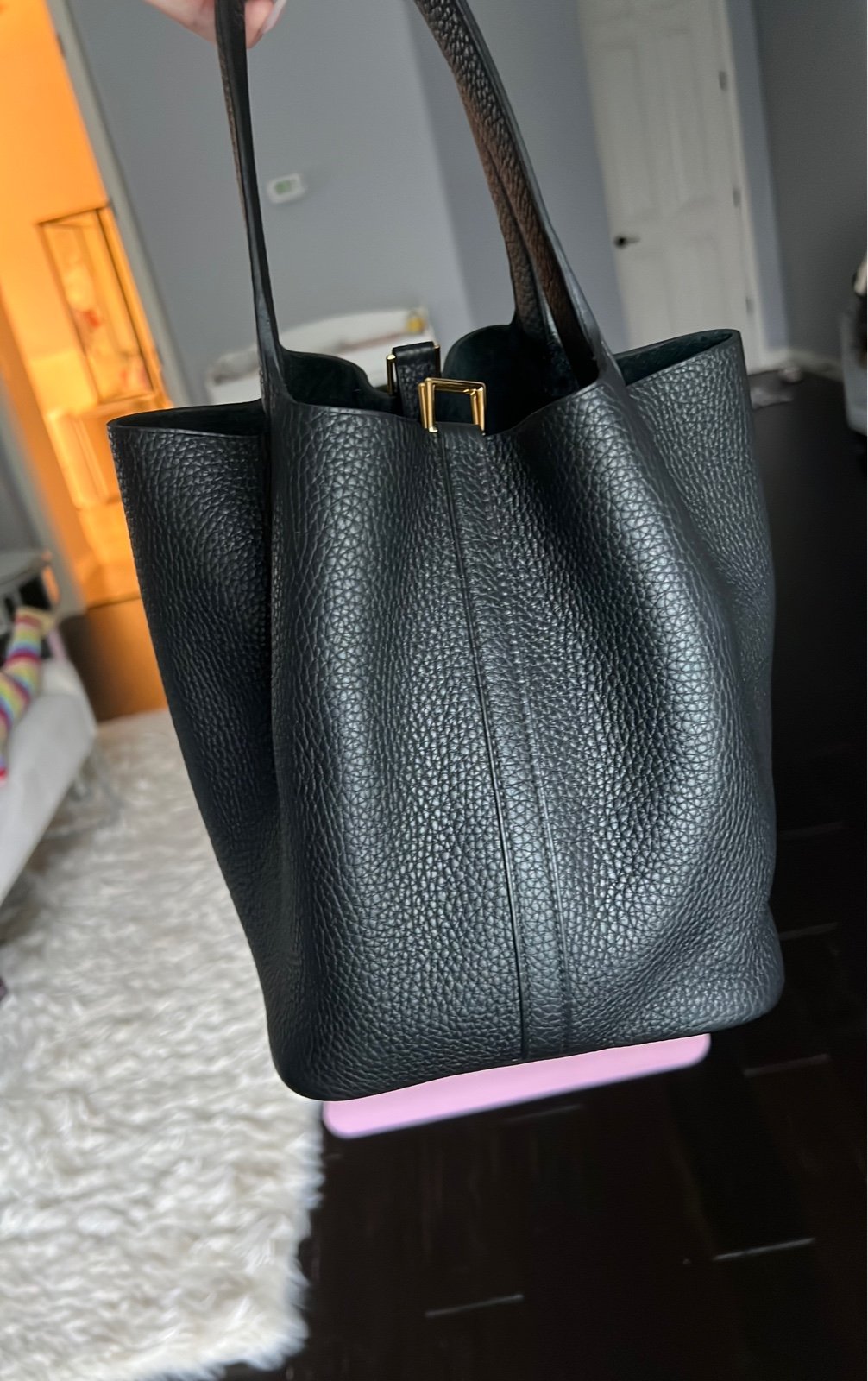 HERMES◆Picotan Lock 22 Casaque Black/Blue◆ Hermes Picotin Lock 22 Touch Blue – Sheer Room