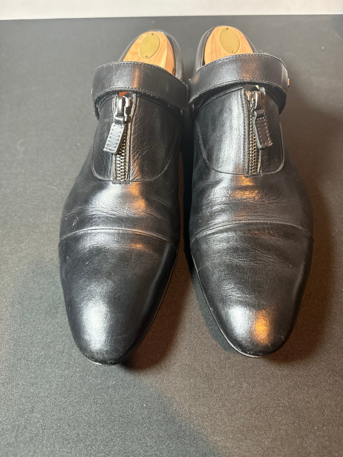 LOUIS VUITTON Logo Zip Derby Shoes with Strap