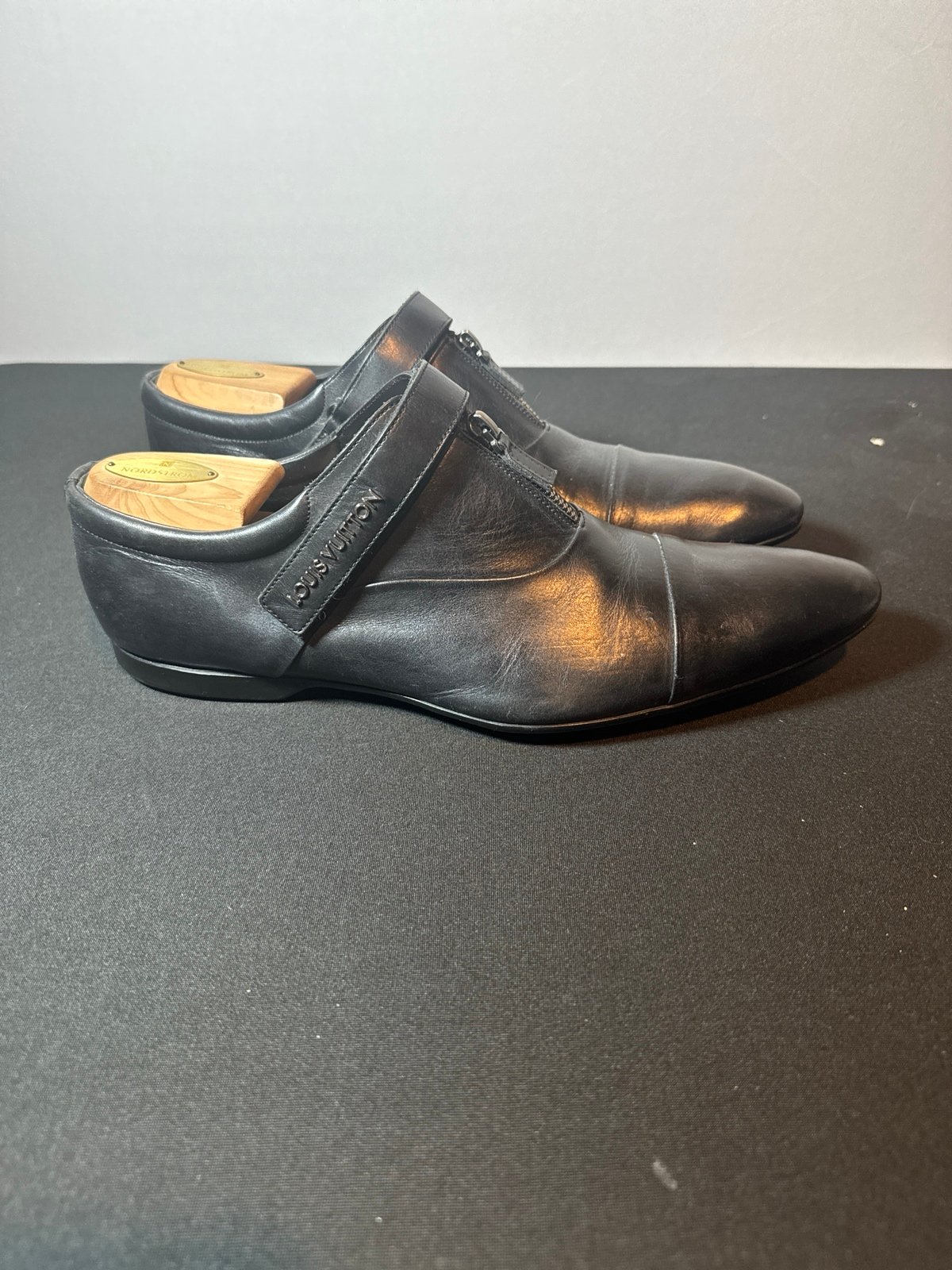 LOUIS VUITTON Logo Zip Derby Shoes with Strap