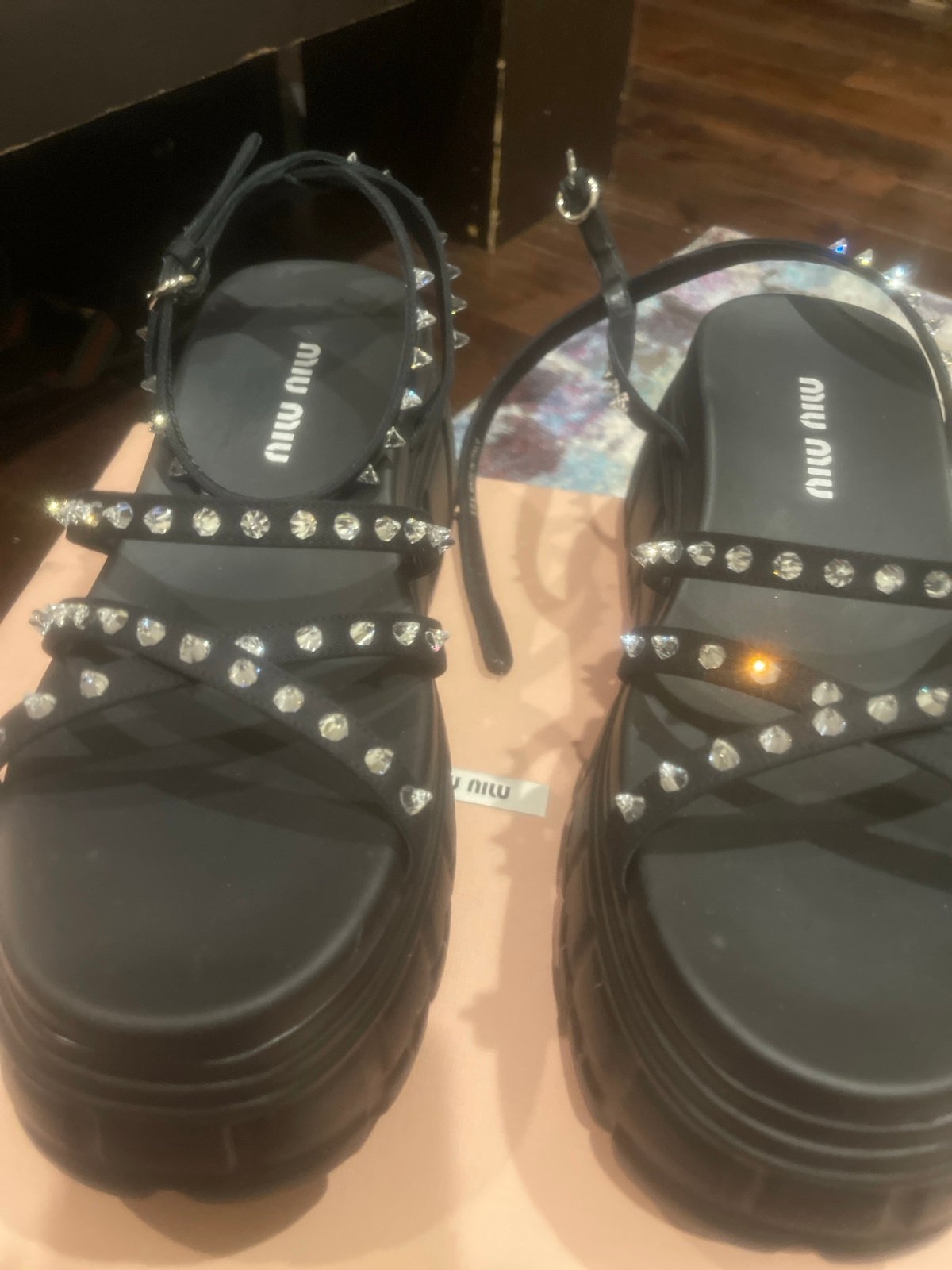 Miu miu crystal sandals 39.5
