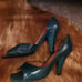 Vintage Louis Vuitton blue Patent Leather Heel 38