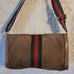Gucci Ophidia Suede Sherry Web Striped Clutch Crossbody Two Way Bag Authentic