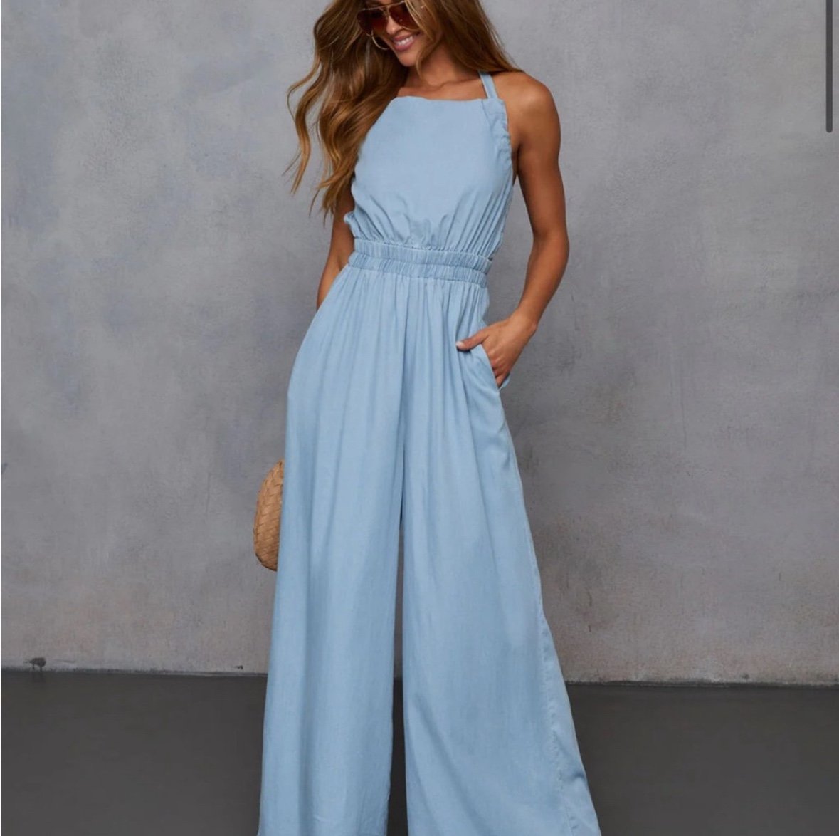 Vici Light Blue Jumpsuit (Sz: M, New)