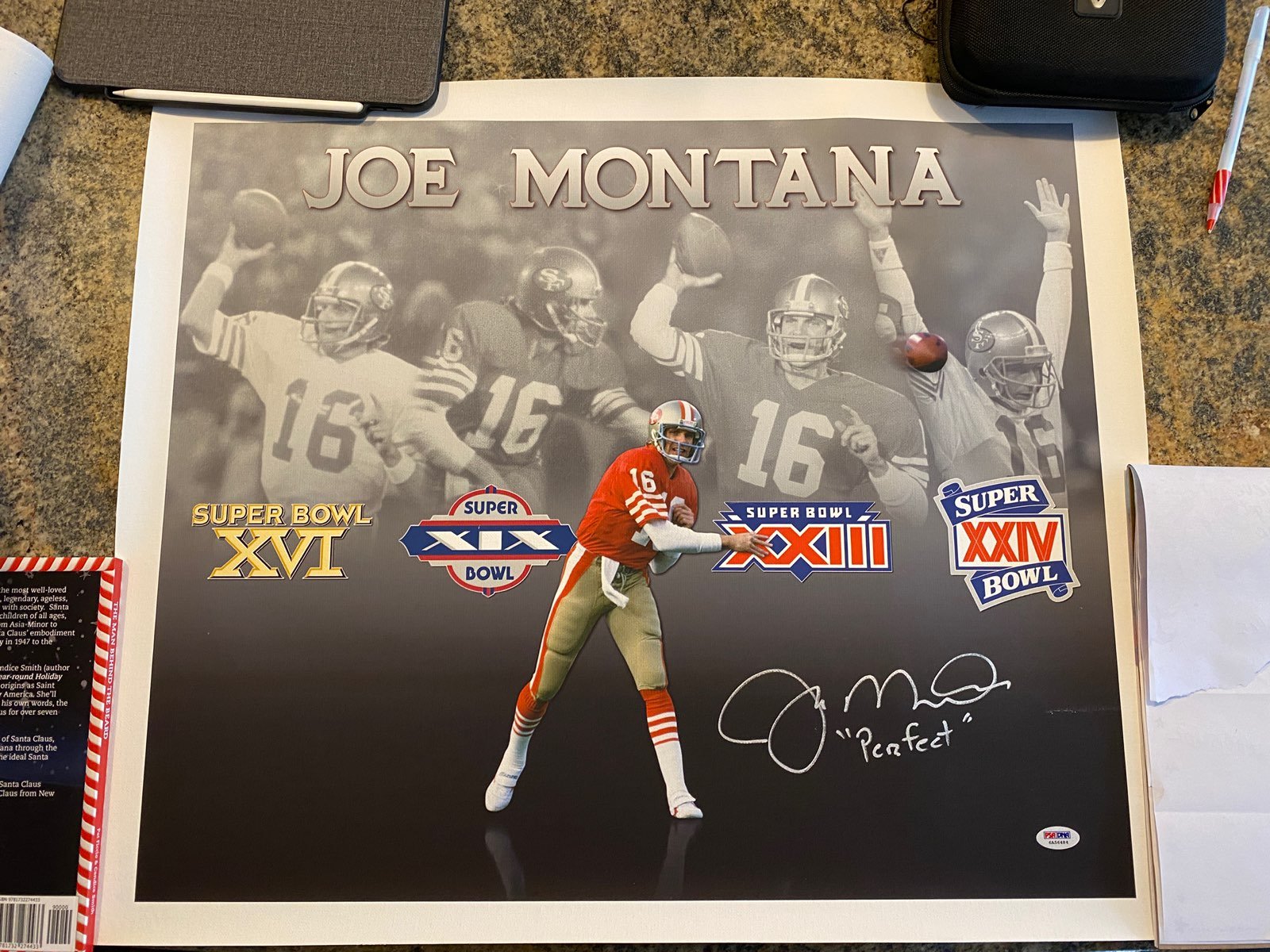 Joe Montana Signed 16x20 Canvas 49ers