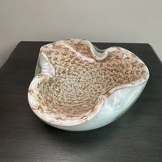 Shimmering Murano Glass Bowl / Vide Poche with Copper Aventurine Jewelry Holder