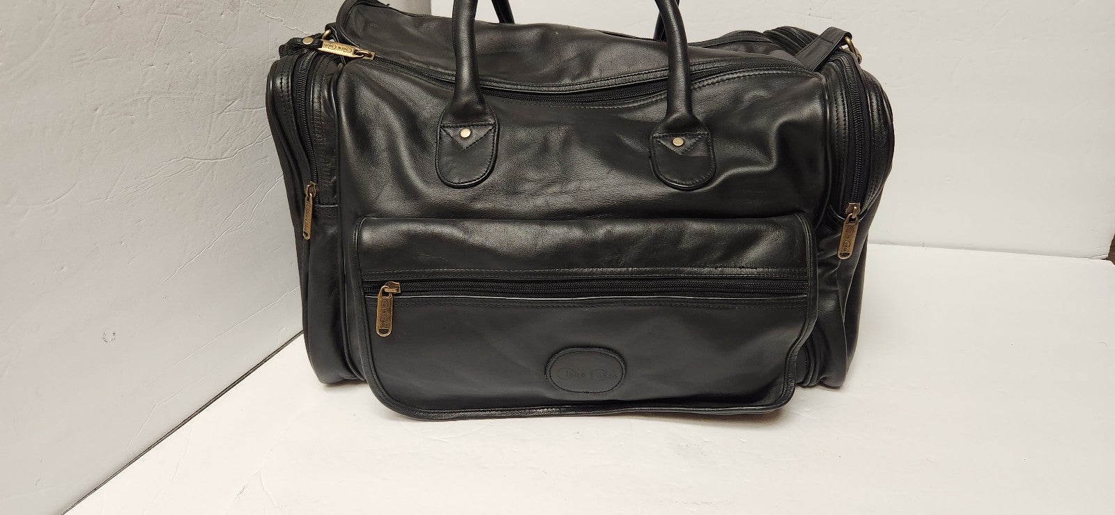 Claire Chase Black Leather Duffle bag