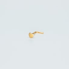 Solid 14kt gold heart nose piercing New