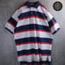 Vintage 90's Polo Ralph Lauren Striped M Embroidered Short Sleeve White Navy