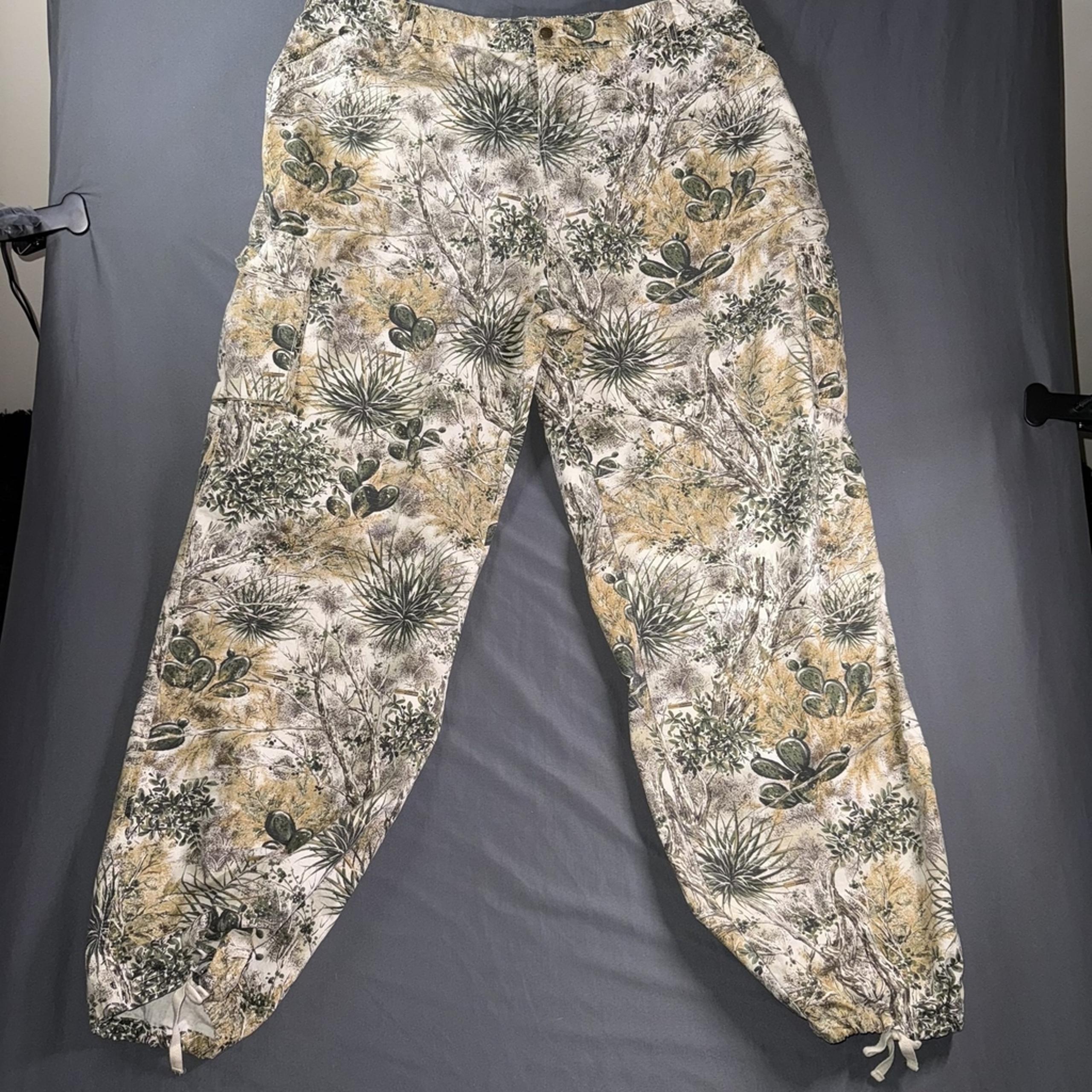 Game Guard Pants Mens 2XL Camo Cargo Drawstring Hunting Outdoor Ripstop Cotton