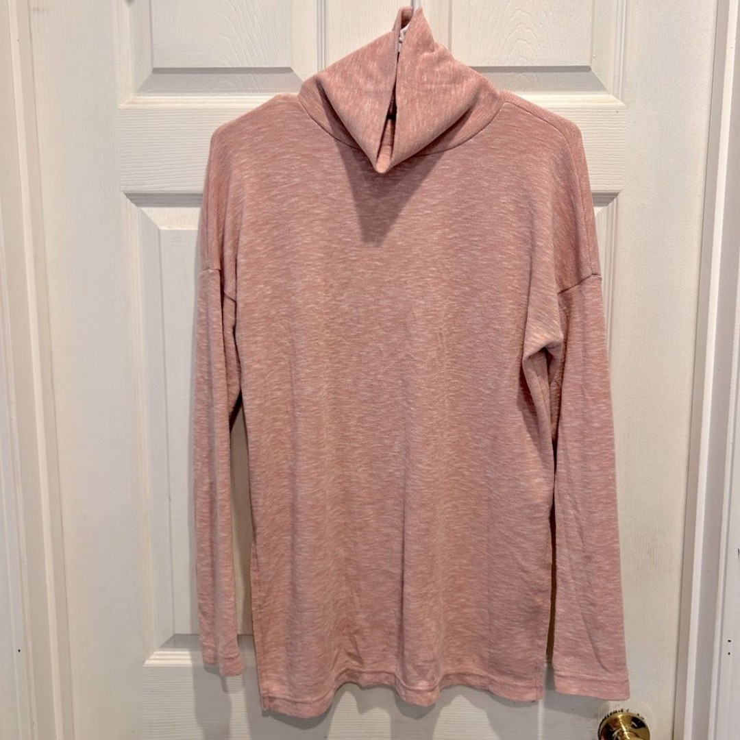 J. Crew Vintage Fleece Women’s Pink Turtleneck Tunic Sweater Size Medium