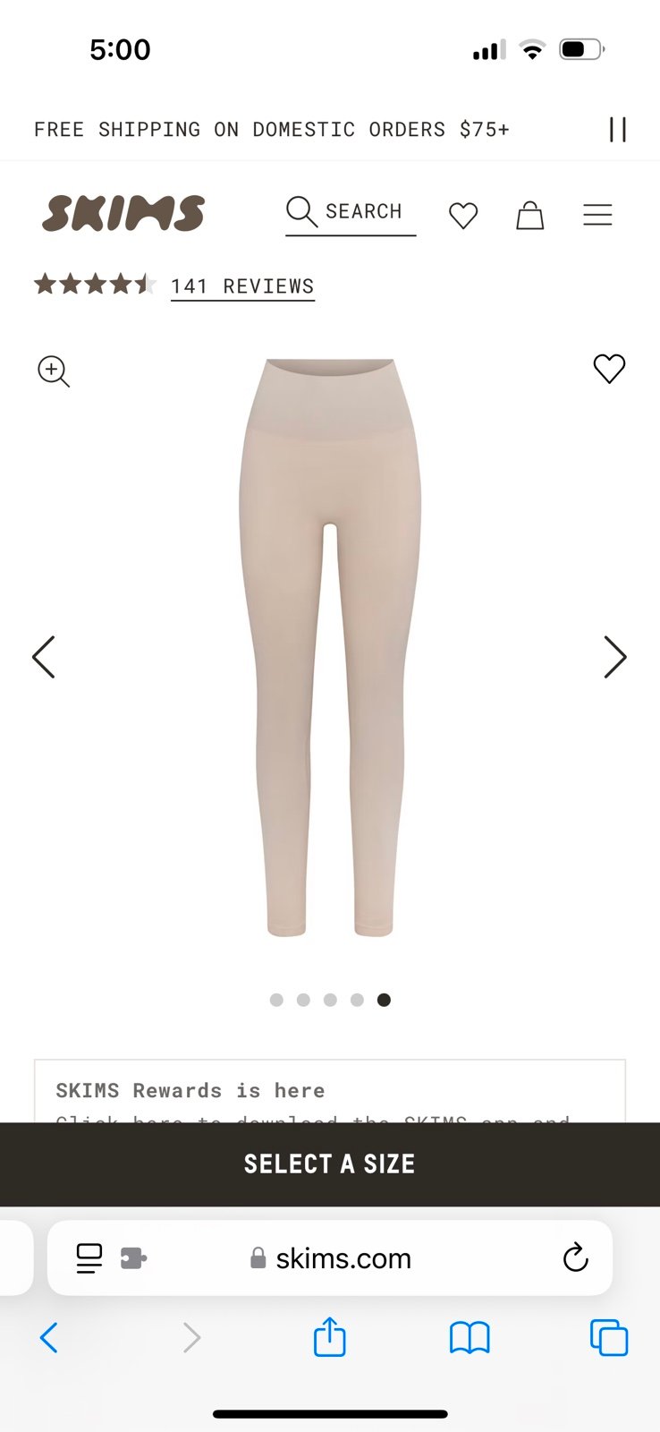 SKIMS Soft Seamless Smoothing Leggings