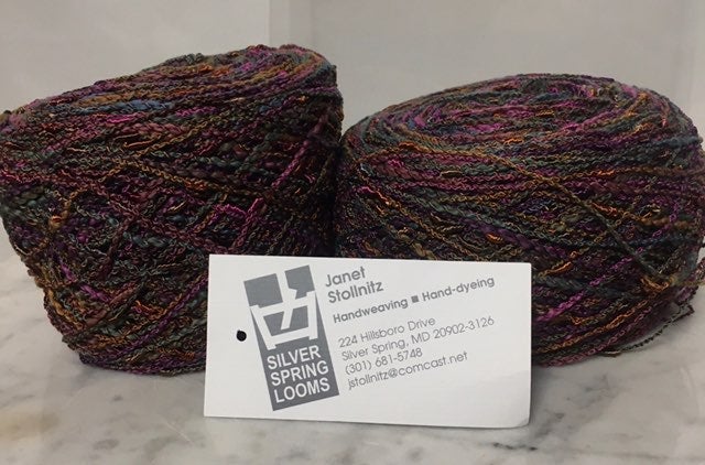 Hand dyed yarn Rayon blend purple