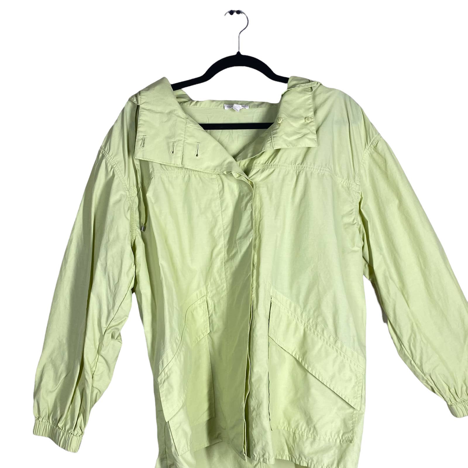 Eileen Fisher Light Organic Cotton Nylon Hooded Coat sz M