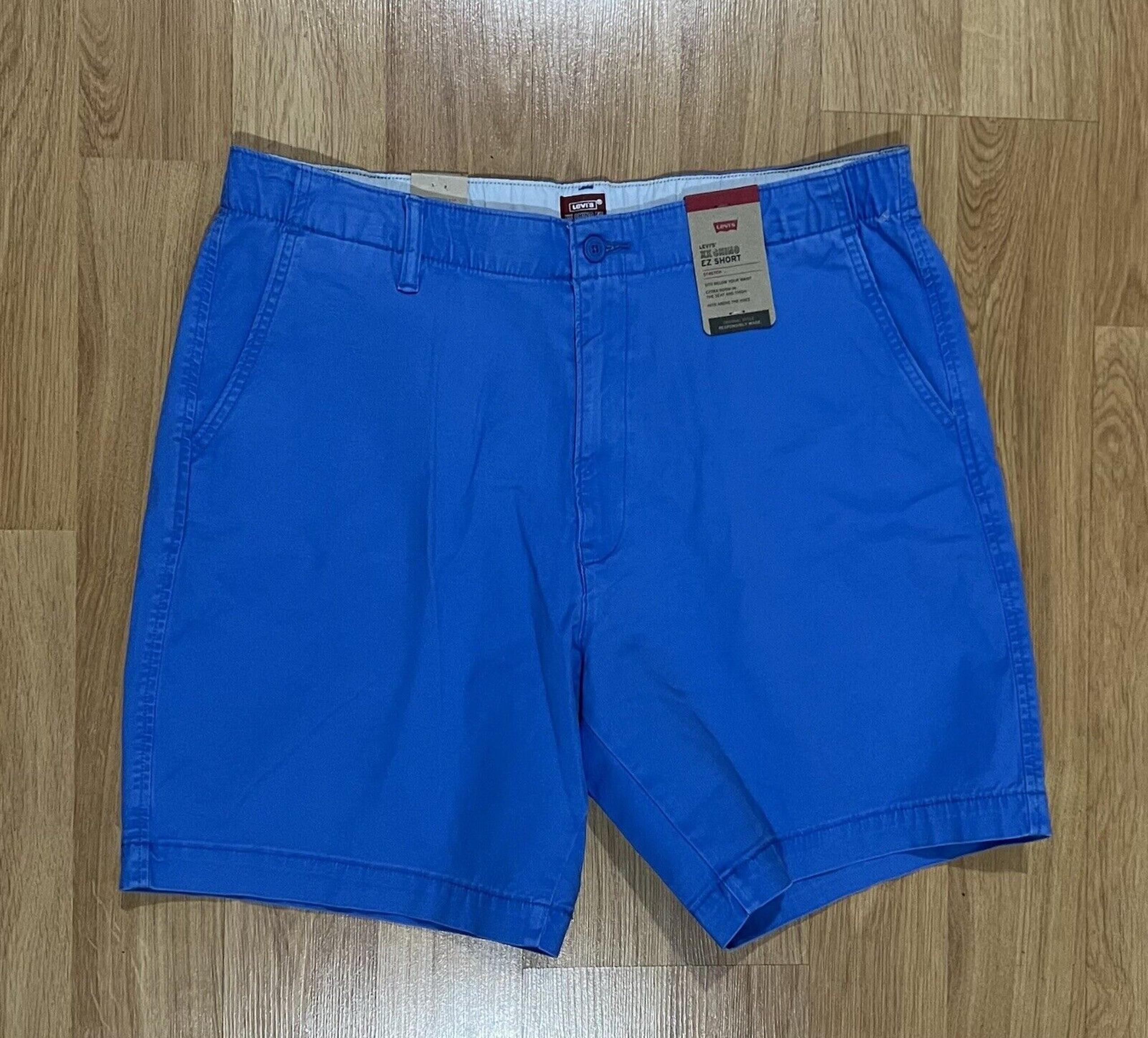 NEW Levis Chino EZ Shorts Mens Sz L Blue Stretch Drawstring Comfort Relax Casual