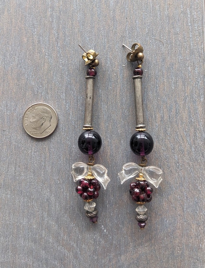 Stunning Vintage Garnet and Amethyst Earrings
