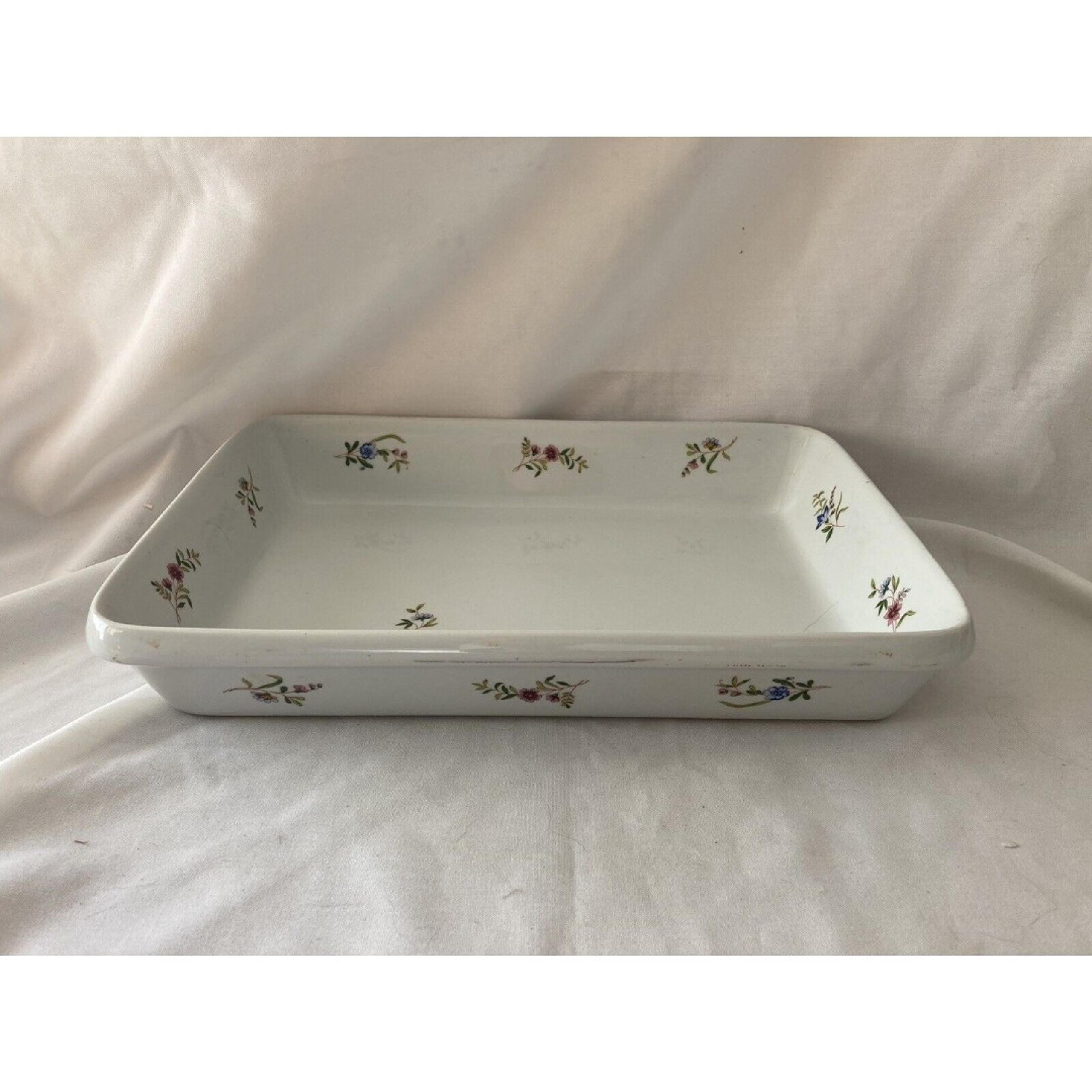RARE B.I.A. Cordon Bleu Rectangular Baking Casserole Dish Flowers
