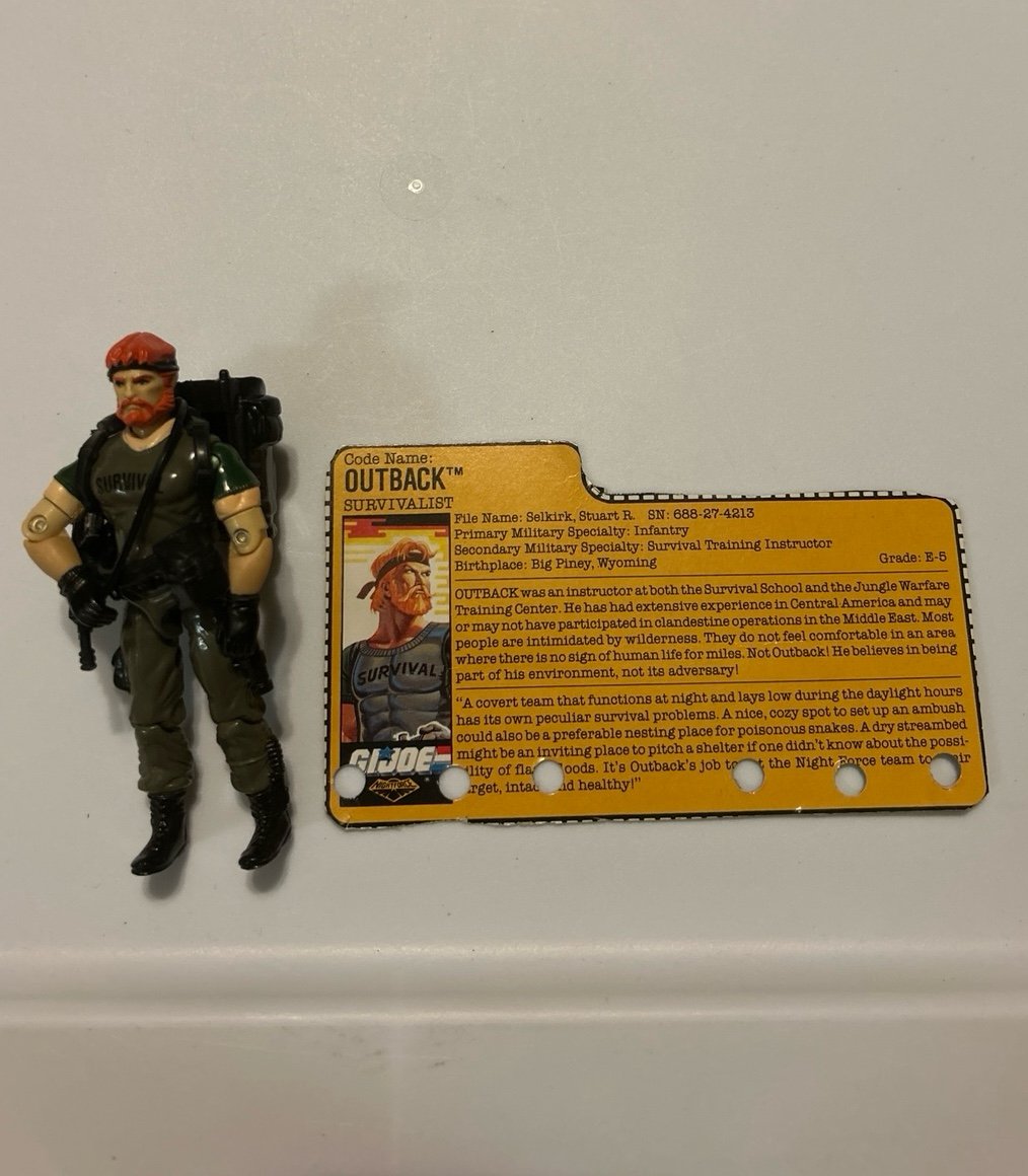 G.I. Joe Night Force Outback 100% Complete with File Card
