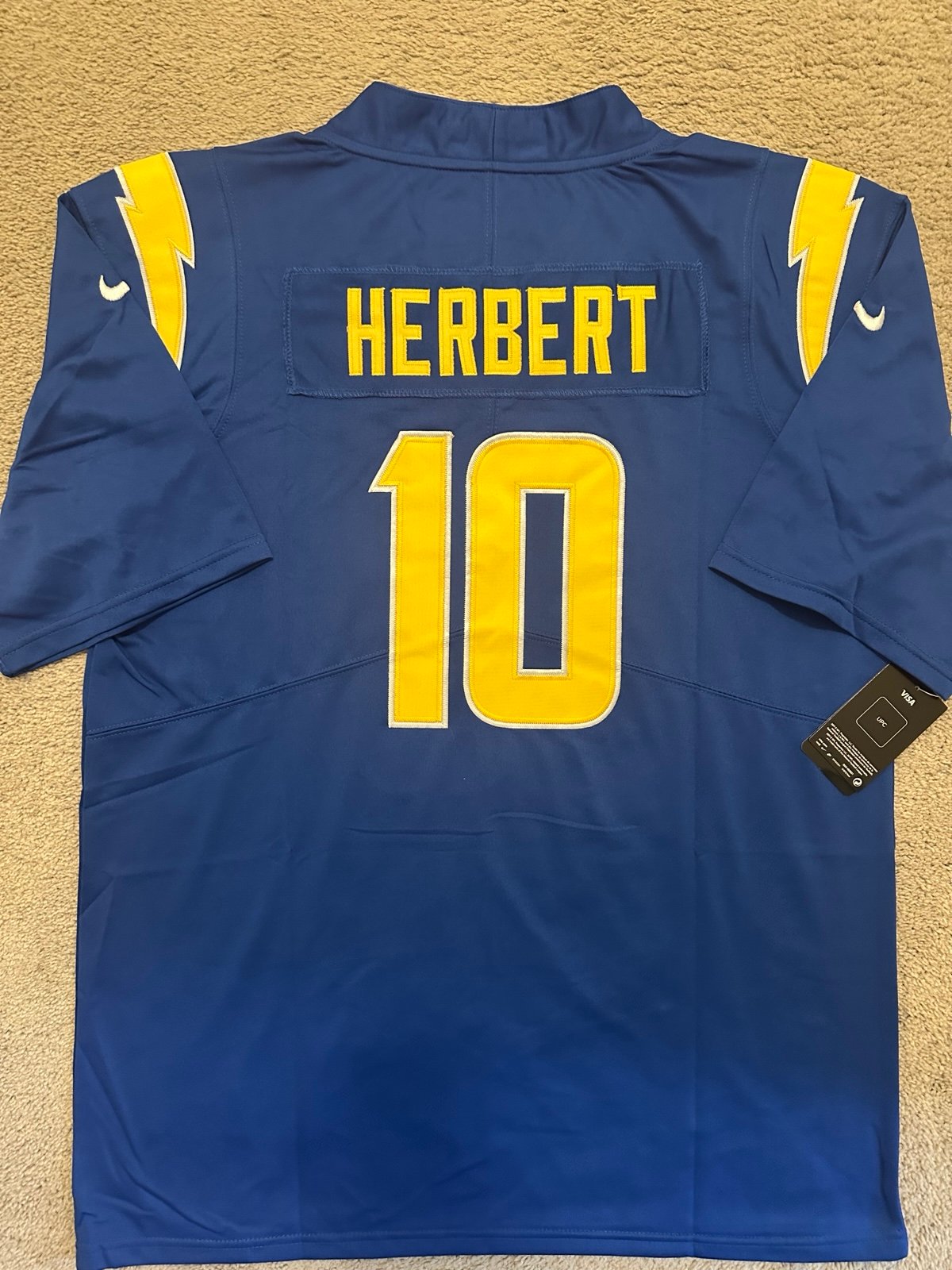 JUSTIN HERBERT Los Angeles Chargers NFL/ ADULT SIZE LARGE (L) STITCHED New #10.
