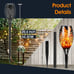 LED Solar Torch Lights With Flickering Flame For Garden, Corner, Decor