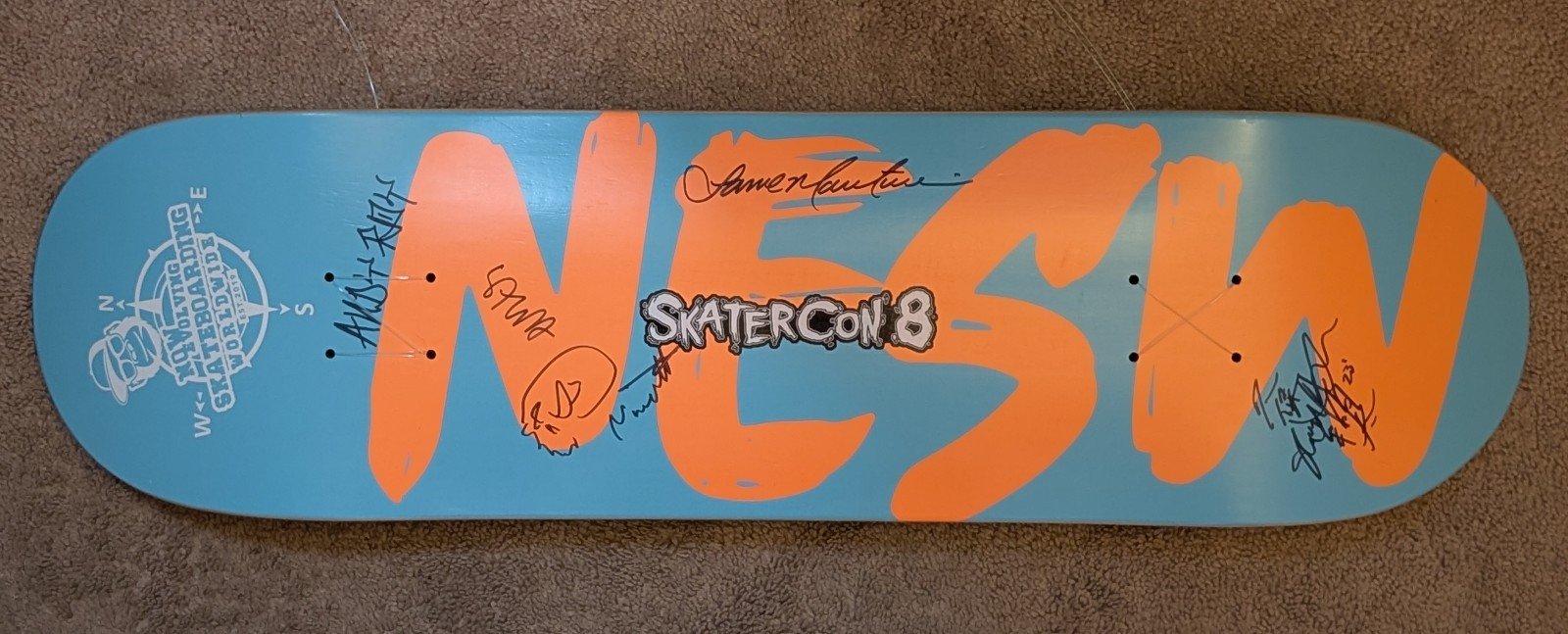 2023 Skatercon 8 X NESW Autographed Skateboard - Signed by Skateboarding Legends