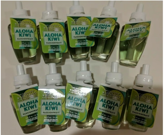 Bath & Body Works Aloha Kiwi Passionfruit Wallflower Bulbs ~ LOT OF 10 ~ New!