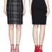 DVF Panel Marta Pencil Skirt in Wavy Check Print