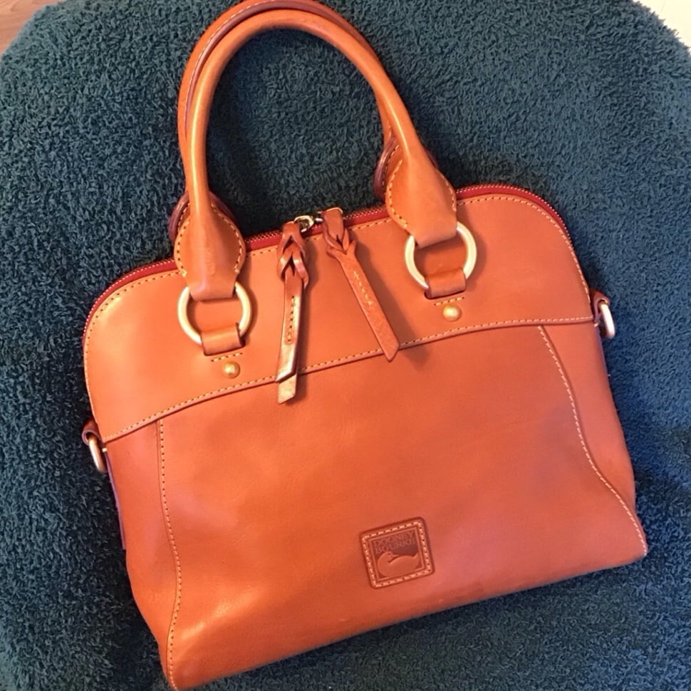 Dooney Florentine leather Cameron satchel in natural