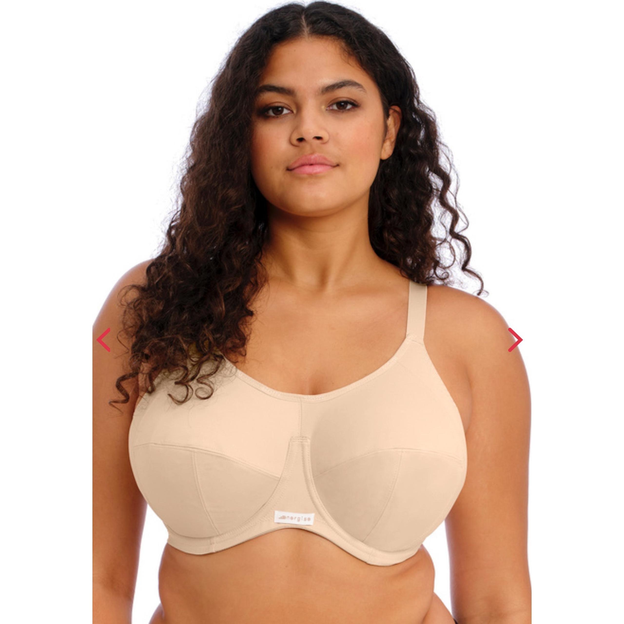 Elomi Bra Womens 38K Beige Energise Full Figure Underwire Sport Adjustable Strap