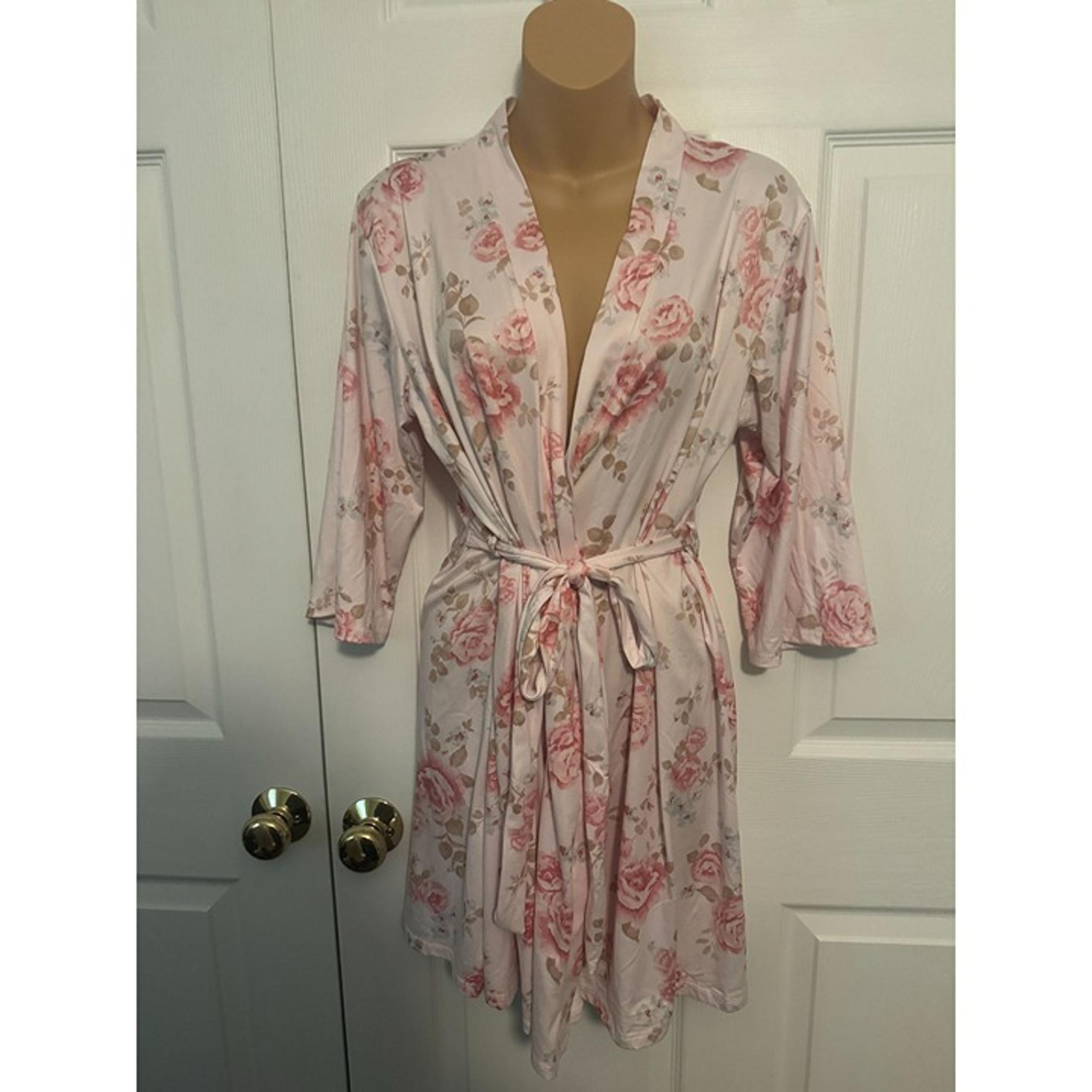 Laura Ashley Pink Rose Floral Robe Short M