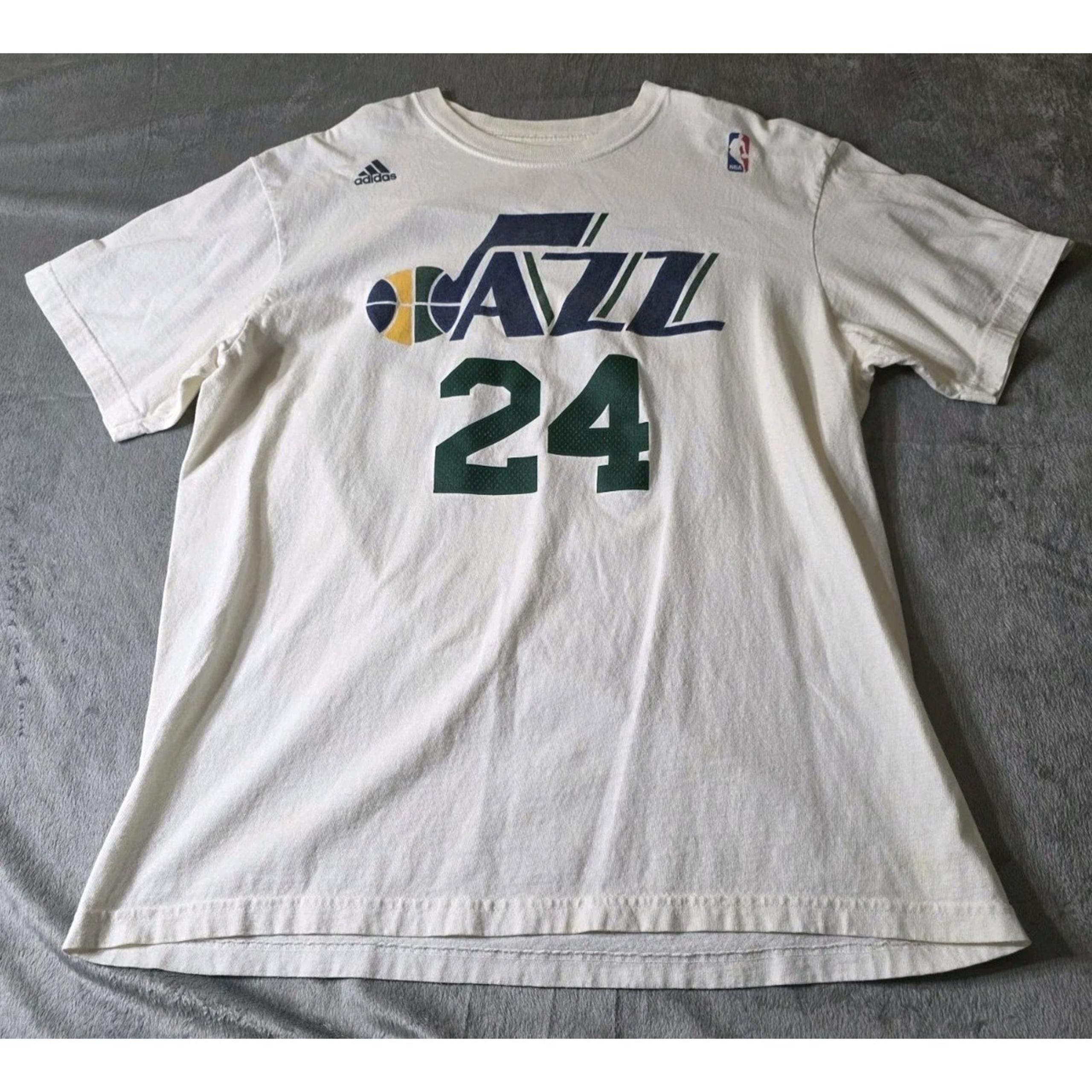 Utah Jazz #24 Paul Millsap adidas T-shirt Mens XL NBA White