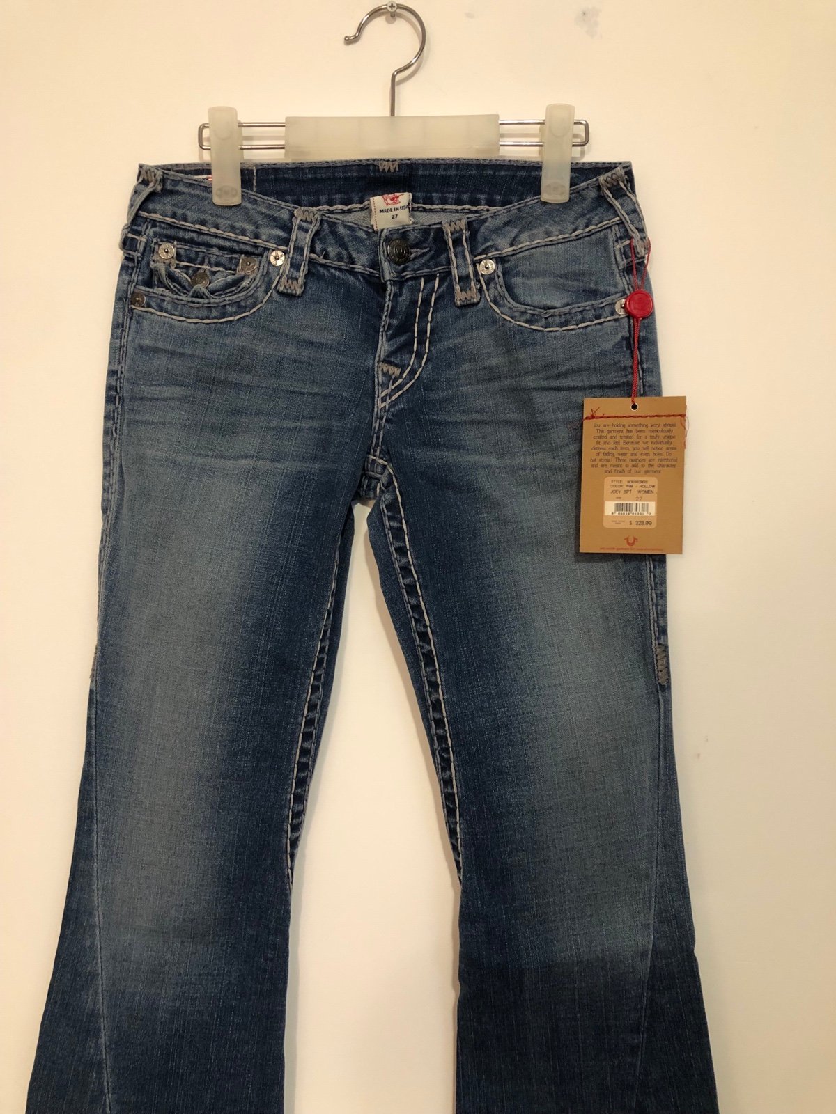 NWT True Religion Women Flare Denim Pants Made in USA was
