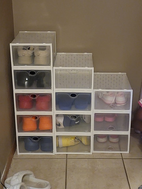 Shoe Storage Boxes, 12 Pack Sneaker Storage Box Shoe Rack Containers Bins Holder