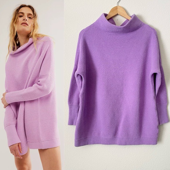 Free People XS Ottoman Slouchy Tunic in Lilac Bouquet