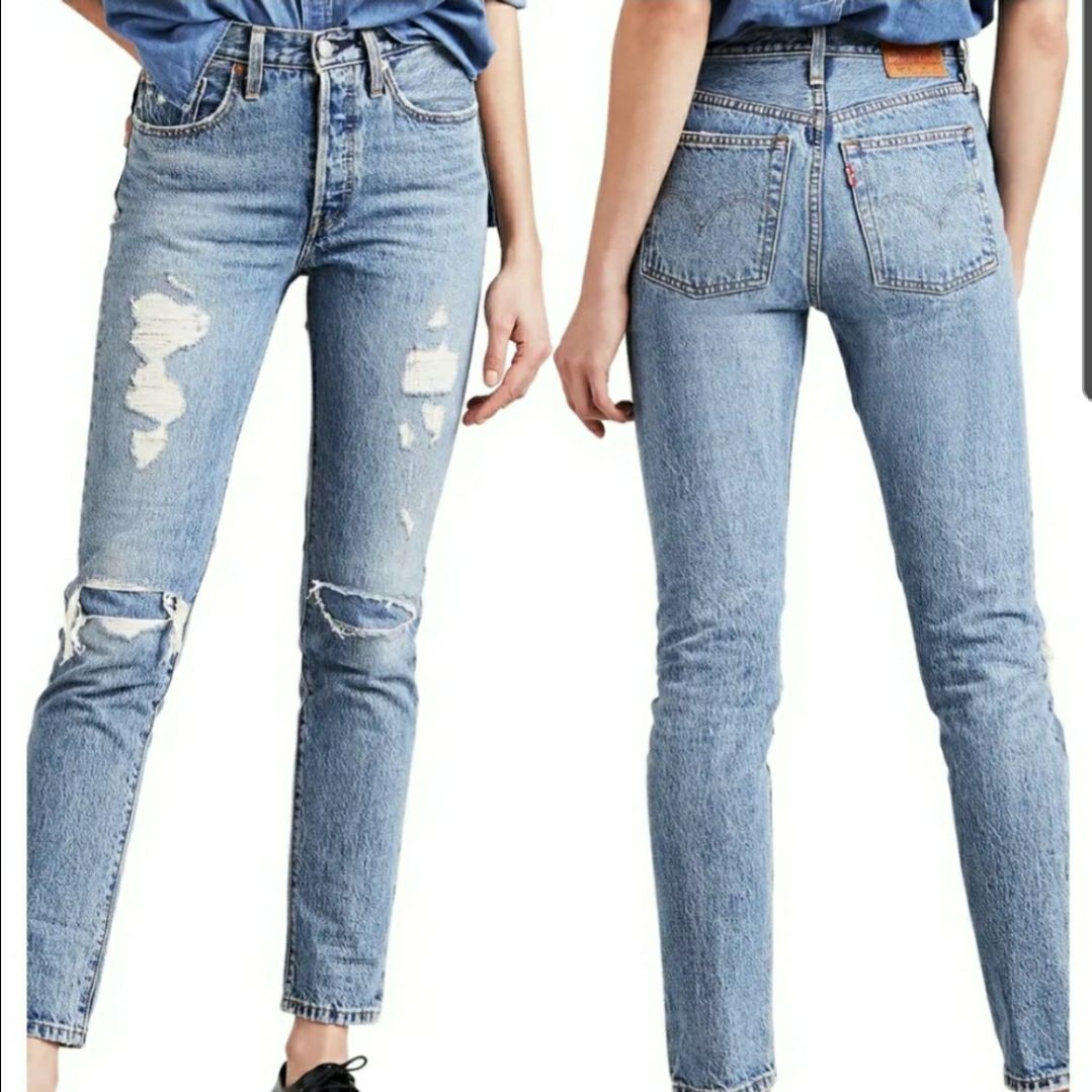 Levi's 501 Distressed Skinny Jeans