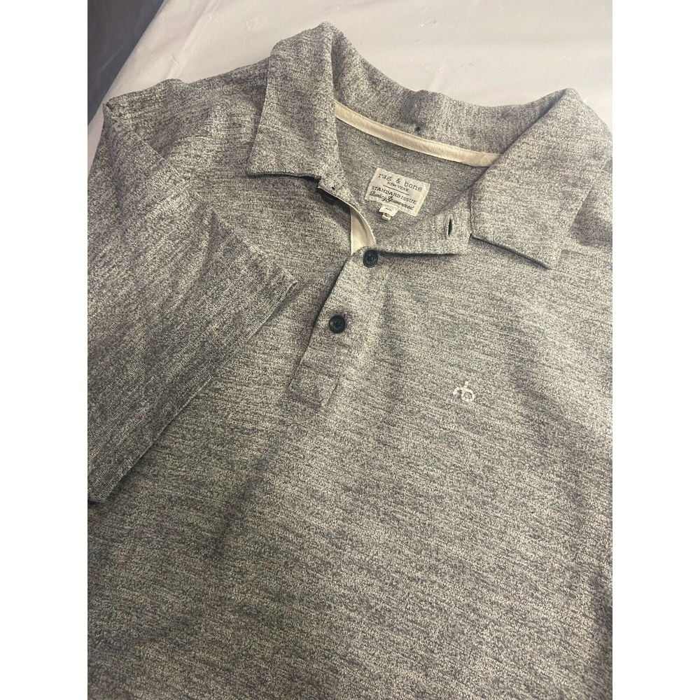 Men's Rag & Bone Heathered Gray Golf/ Activewear Polo Shirt- Size XL