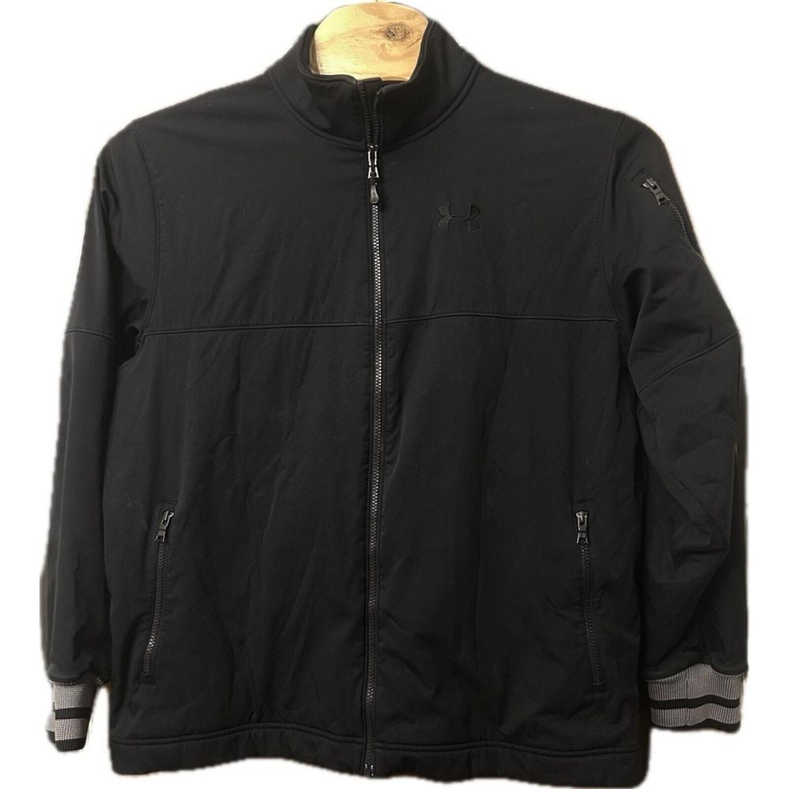Under Armour UA Storm Men's Full Zip Jacket Black XL Mock Collar Pockets Active