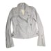 Dylan Gray Women's Dove Gray Genuine Leather Full Zip Moto Biker Jacket S