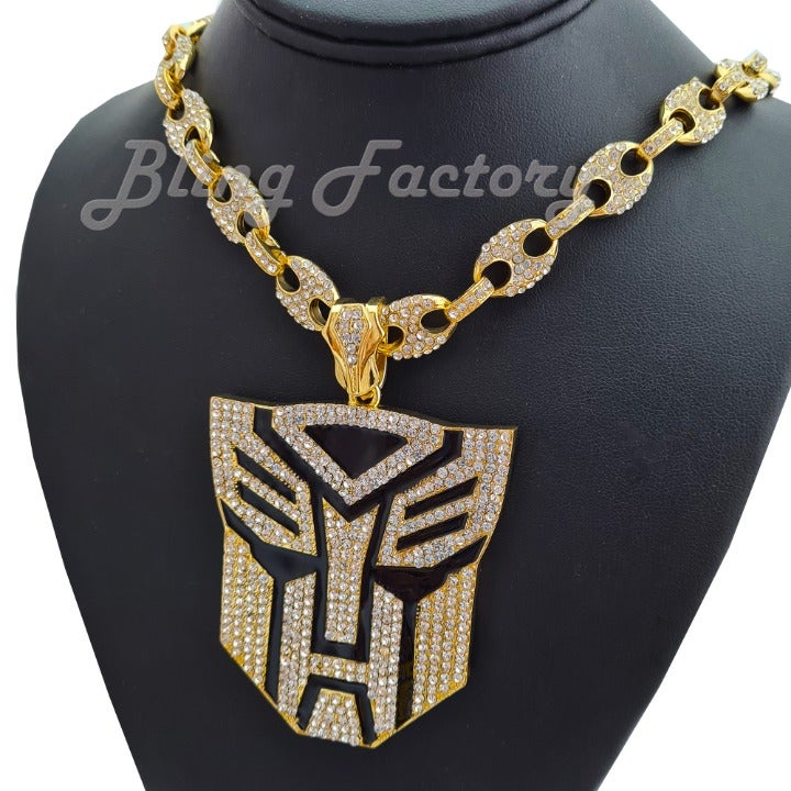 AUTOBOT pendant & 18 Iced Gucci Chain