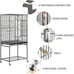 Bird Cage 54-inch Wrought Iron Standing Large Parrot Parakeet with Stand