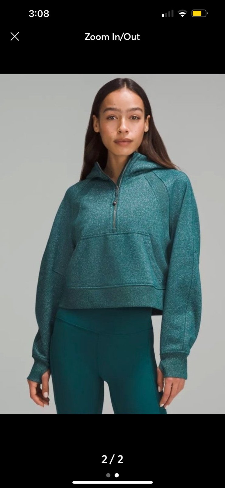 lululemon scuba quarter zip green sparkle